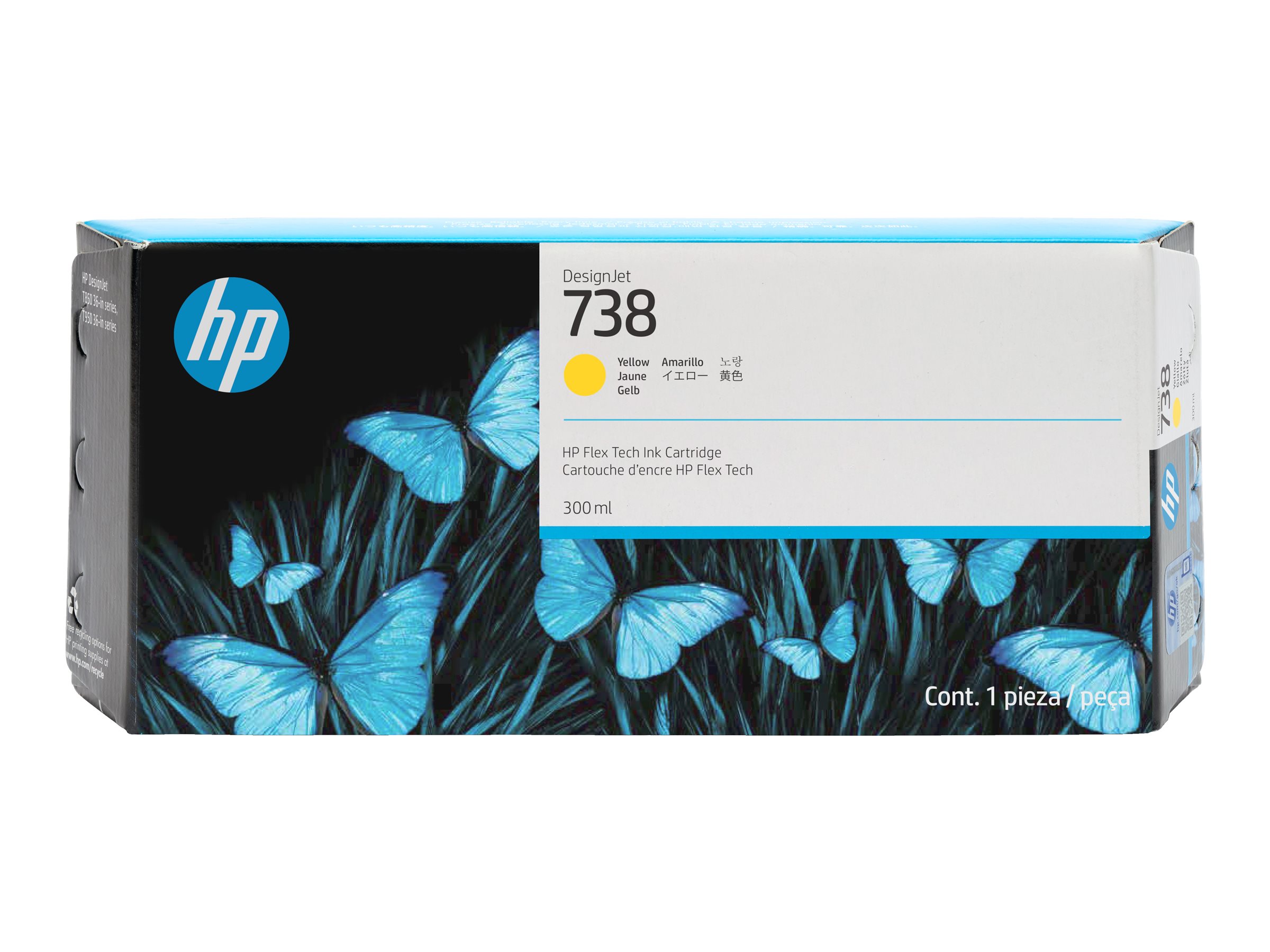 HP 738 300-ml Yellow DesignJet Ink Cartridge HP 738 300-ml Yellow DesignJet Ink Cartridge