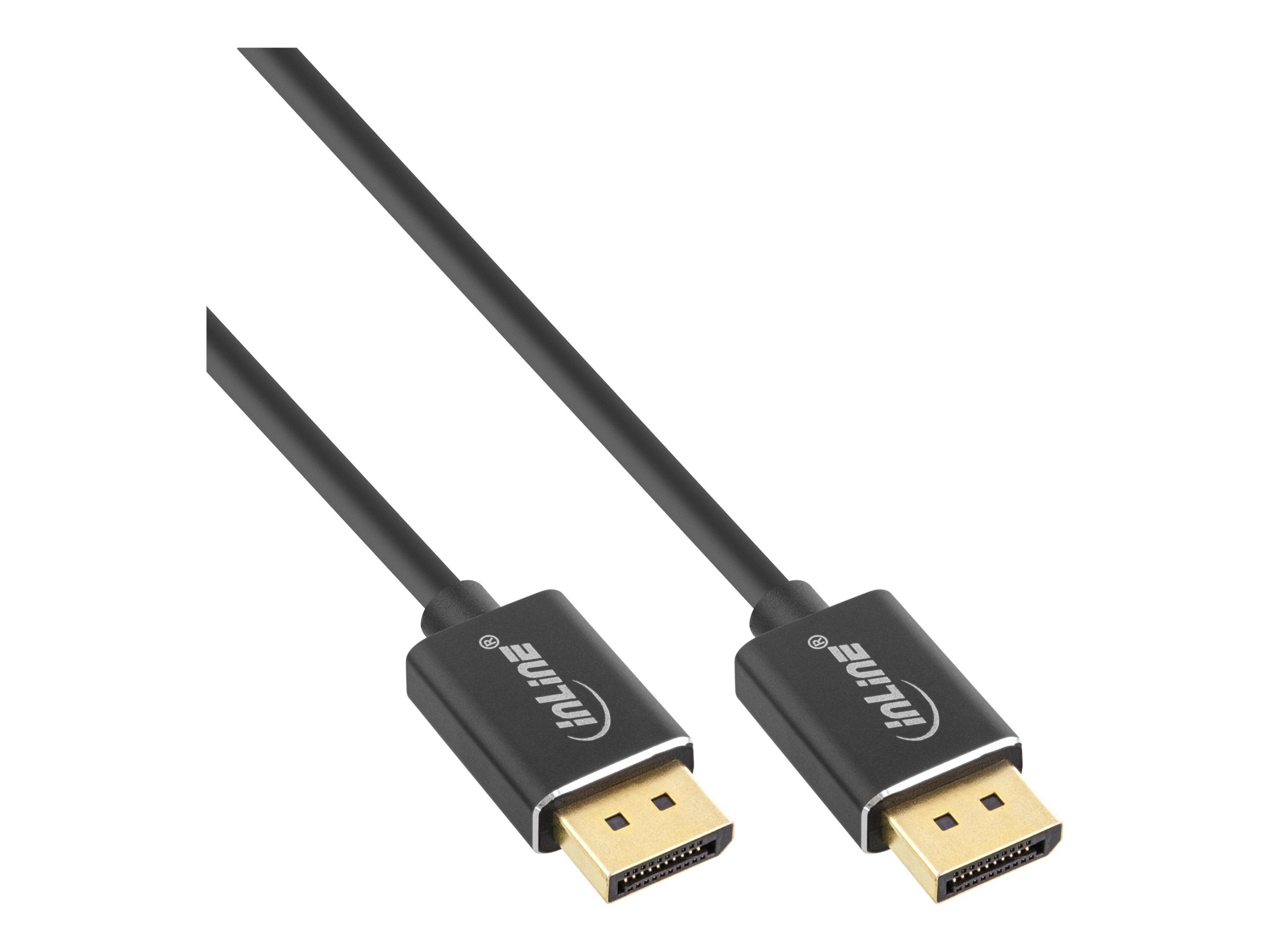 INLINE DisplayPort 1.4 Kabel Slim 8K4K schwarz vergoldete Kontakte 2m