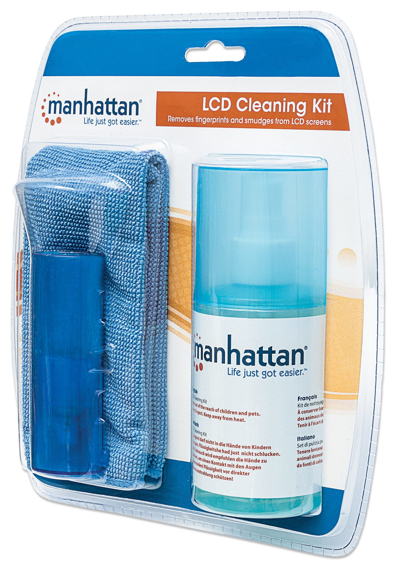MANHATTAN LCD Reinigungsset Alkoholfrei inkl. Reinigungsfluessigkeit Pinsel und Mikrofasertuch