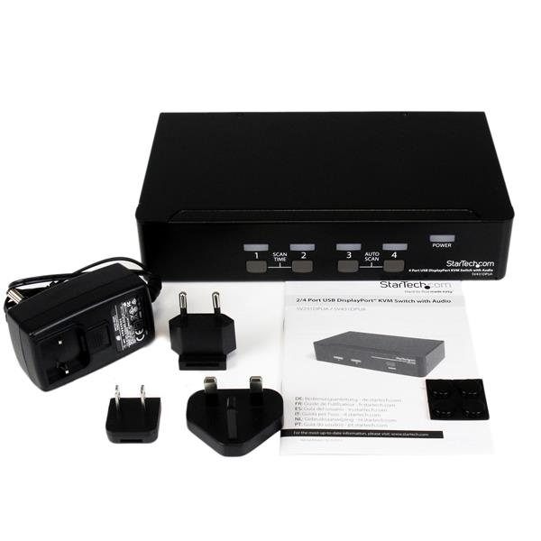 STARTECHCOM 4 Port USB DisplayPort KVM Switch with Audio