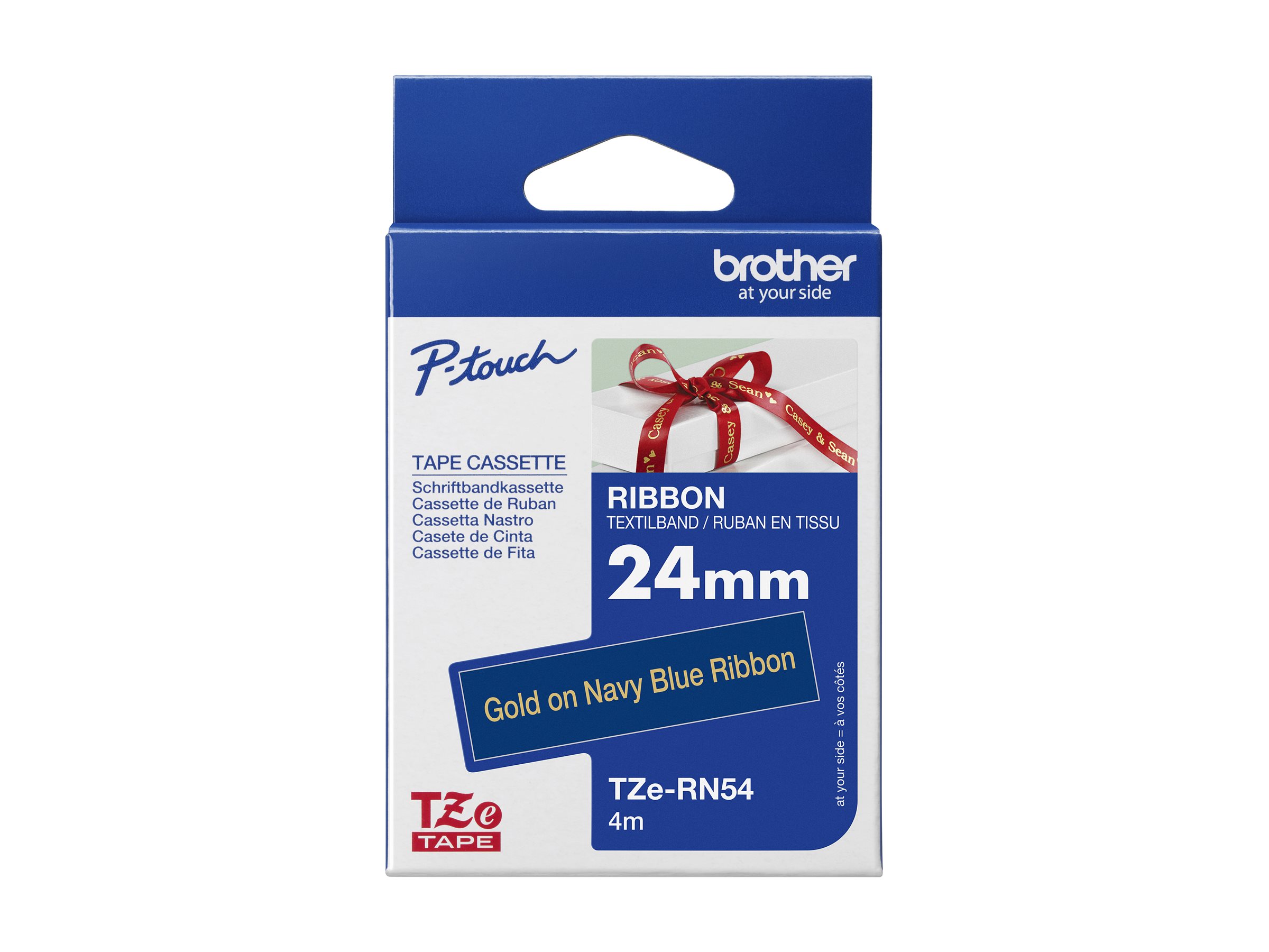 BROTHER P-Touch 24mm dark blue/gold ribbon tape