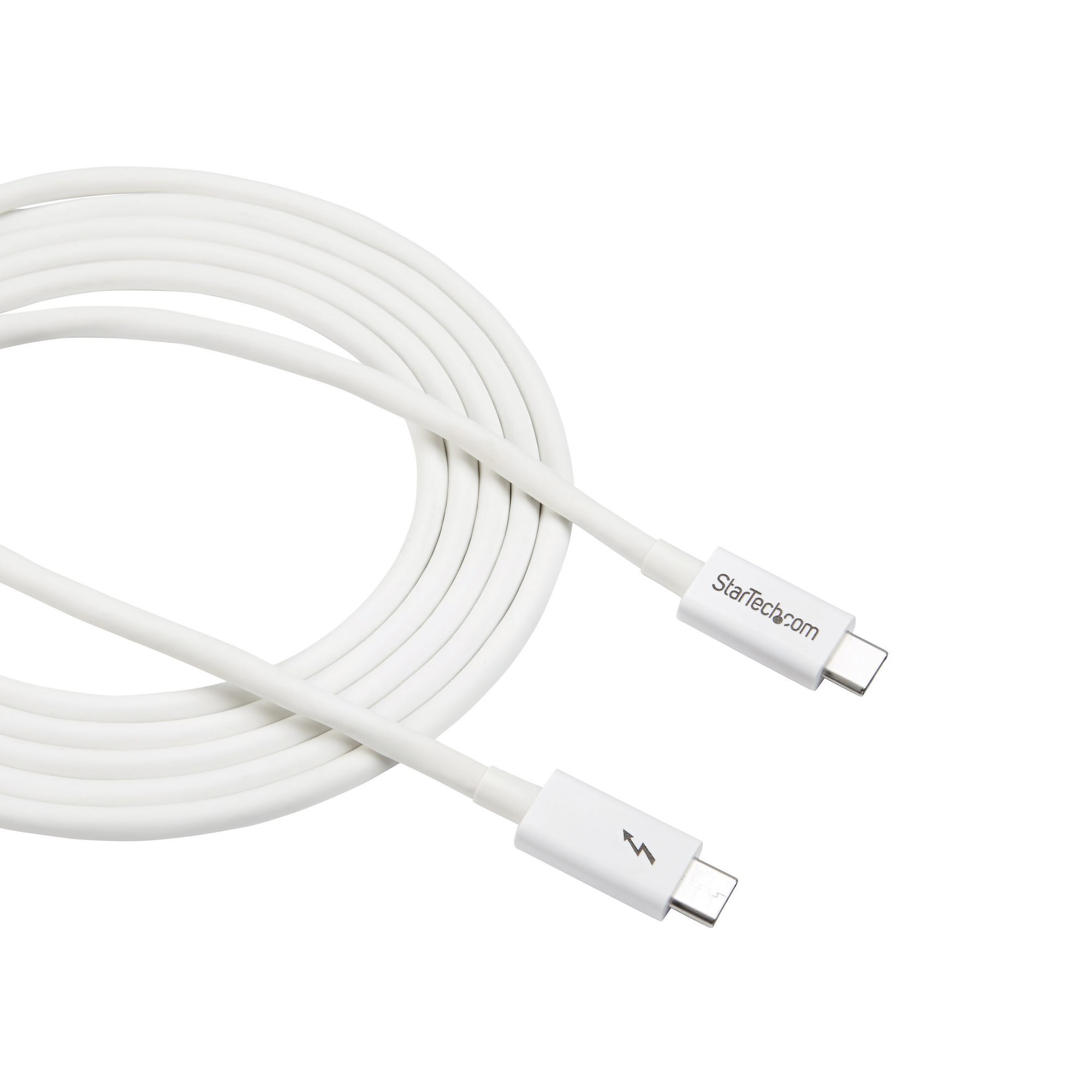 STARTECHCOM Thunderbolt 3 Kabel 20Gbits 2m Weiss 4K 60Hz Passiv Thunderbolt Kabel USB Typ C Lader