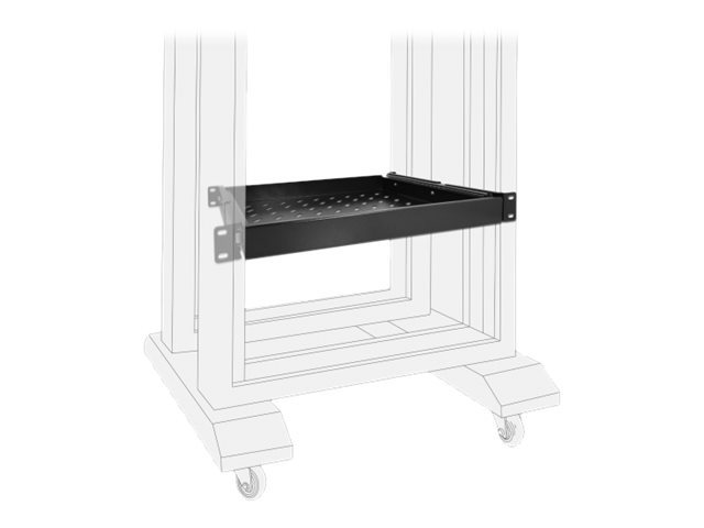 19 Ausziehbare Schublade 1 HE, laengenverstellbar bis 280 mm, Tiefe 345 mm, schwarz