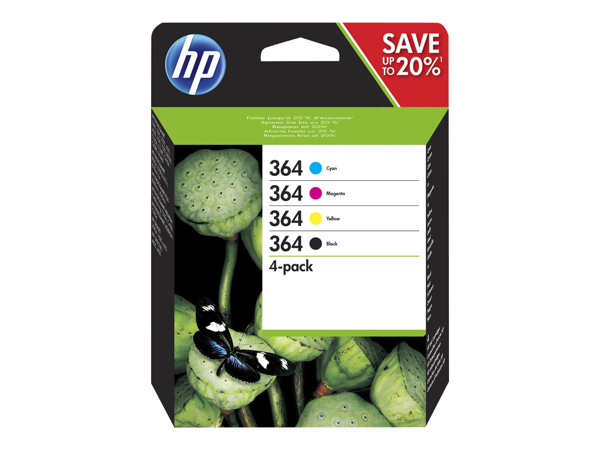 HP 364 (N9J73AE) schwarz, cyan, magenta, gelb Druckerpatronen, 4er-Set