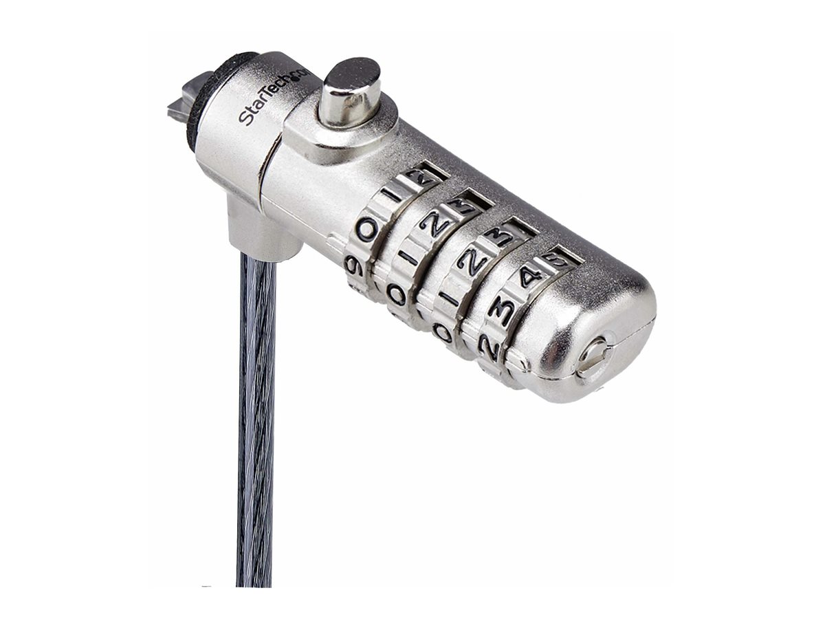 STARTECHCOM Schlankes Nano Slot Laptopschloss 1,5m Kabelschloss Diebstahlschutz fur NotebookComputer,Laptop Zahlenschloss