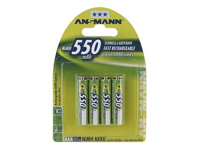 4 ANSMANN Akkus maxE Micro AAA 550 mAh