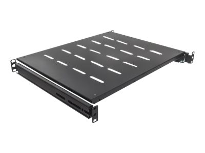 INTELLINET 48,3 cm 19 Zoll Fachboden ausziehbar 1 HE 800 mm tief 550mm Ablageflaeche schwarz