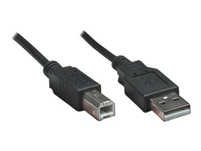 MANHATTAN USB 2.0 B Anschlusskabel 0,5m Typ A Stecker - Typ B Stecker 480 Mbps schwarz