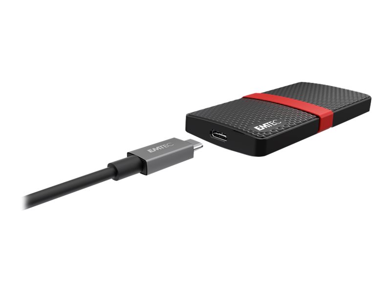 EMTEC Power Plus X200 1 TB externe SSD-Festplatte schwarz, rot