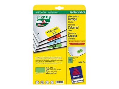 1.300 AVERY Zweckform Etiketten gruen 38,1 x 21,2 mm 1.300 AVERY Zweckform Etiketten gruen 38,1 x 21,2 mm