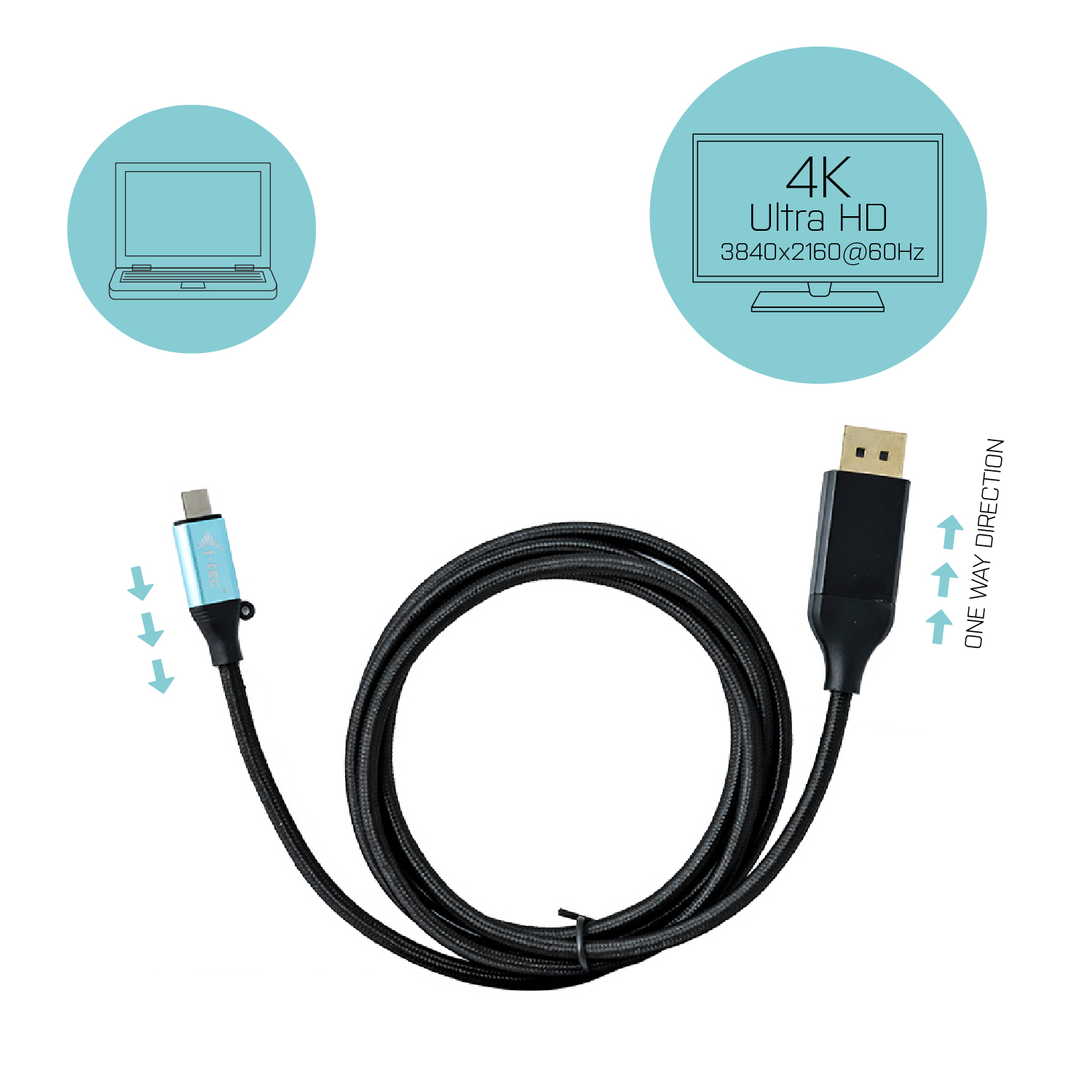 i-tec USB-C DisplayPort Kabel 150cm