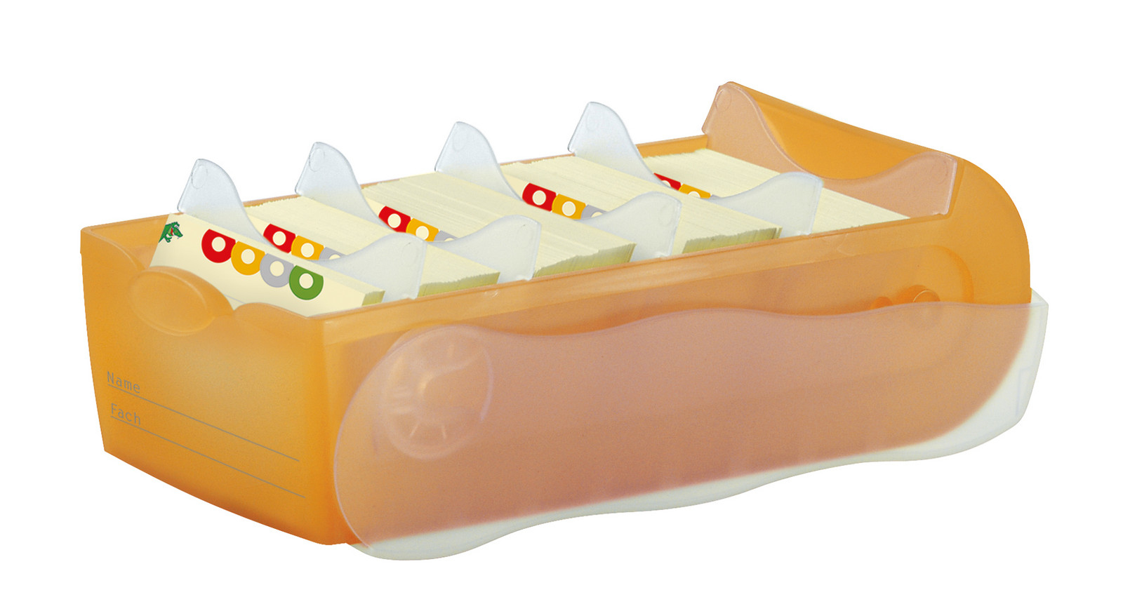 HAN Croco Karteikasten DIN A7 fuer 900 Karteikarten orange mit Deckel