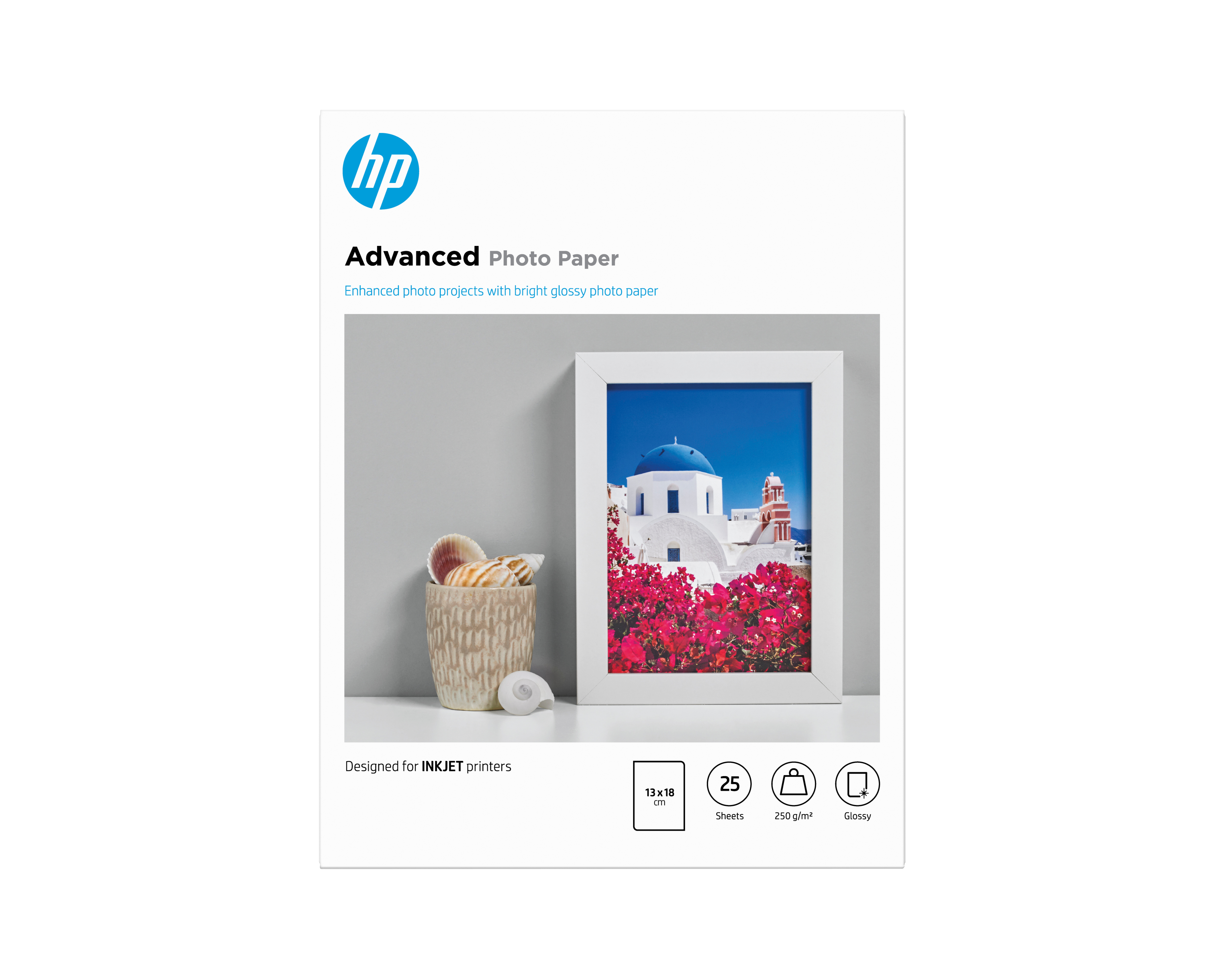 HP original Advanced glossy photo paper Ink cartridge Q8696A 250gm2 130x180mm 25 sheets 1pack borderless