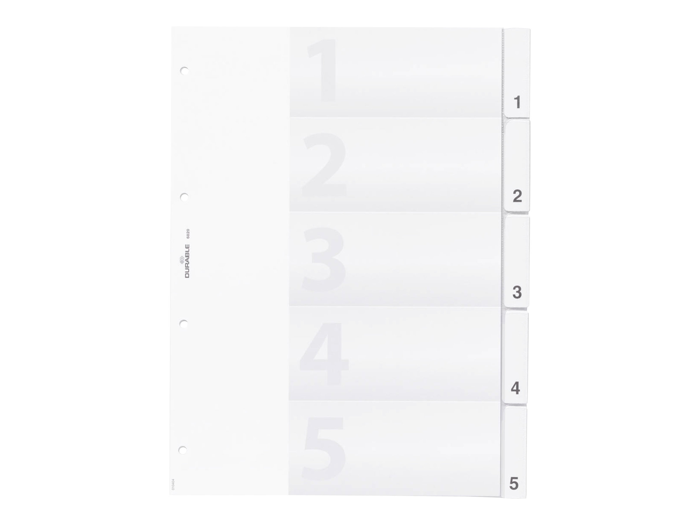 DURABLE Ordnerregister Vollformat 1-5 transparent 5-teilig, 1 Satz DURABLE Ordnerregister Vollformat 1-5 transparent 5-teilig, 1 Satz