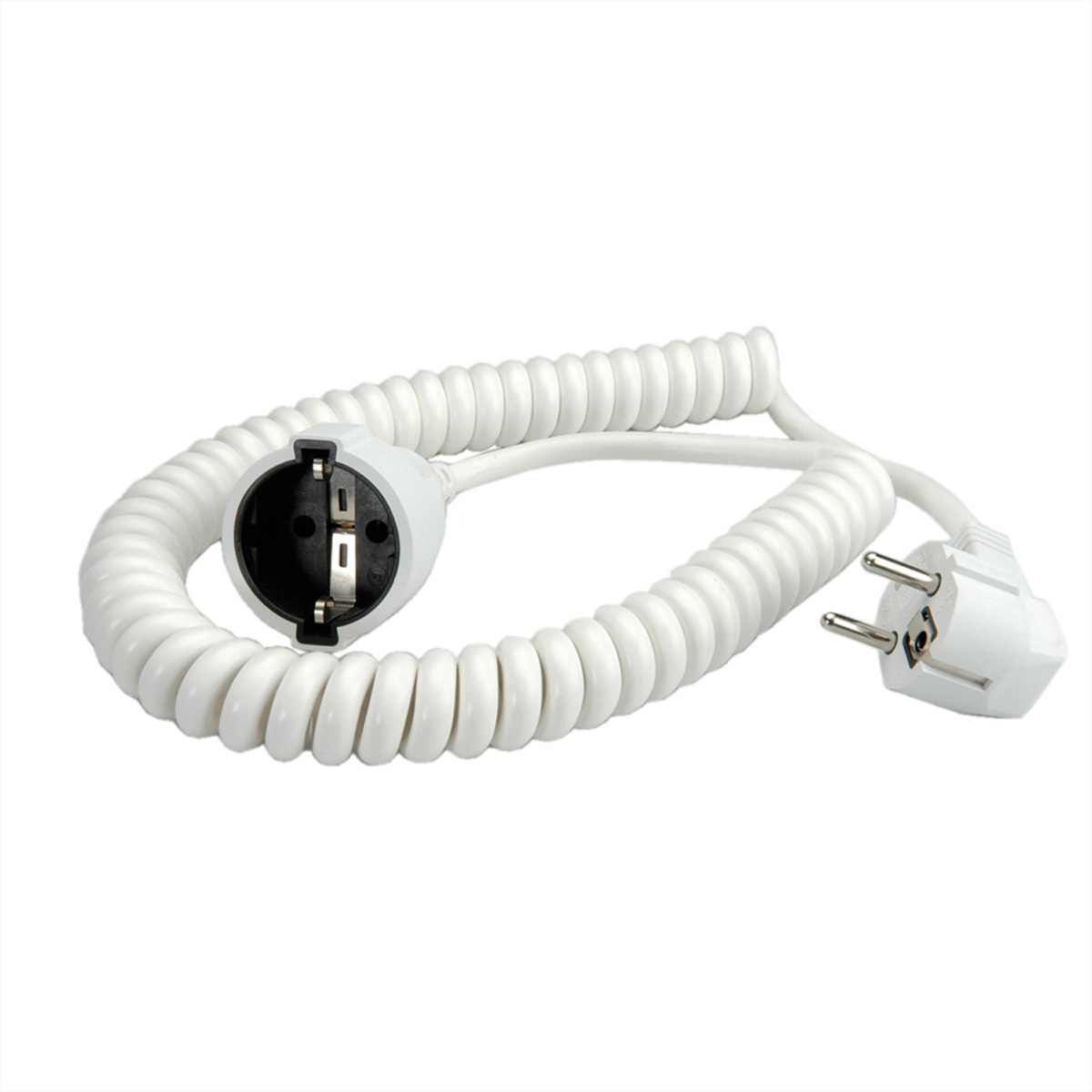 Bachmann Schutzkontakt-Spiralverlaengerung PVC 2m weiss Bachmann Schutzkontakt-Spiralverlaengerung PVC 2m weiss