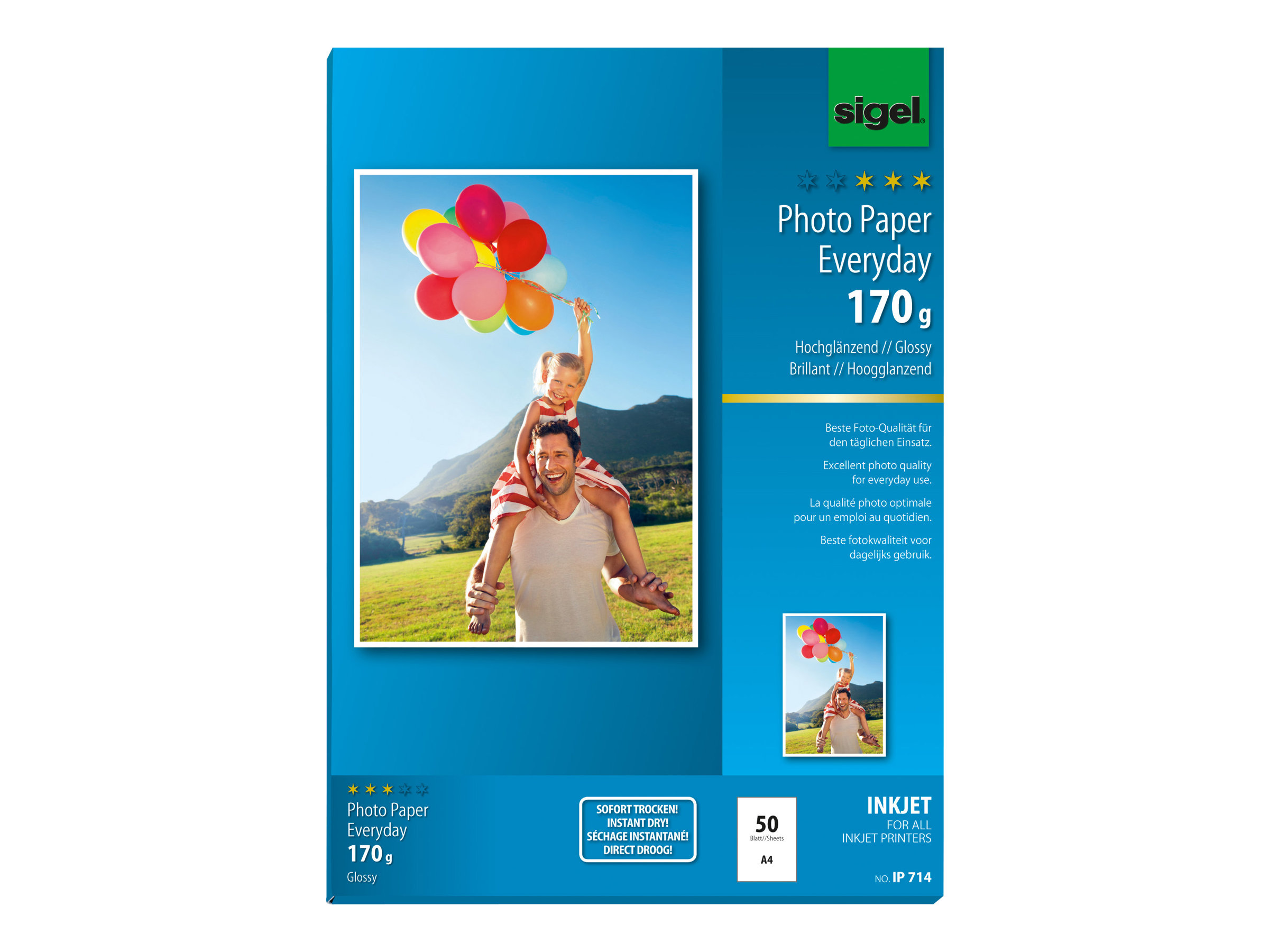 SIGEL Fotopapier IP714 DIN A4 hochglänzend 170 gqm 50 Blatt