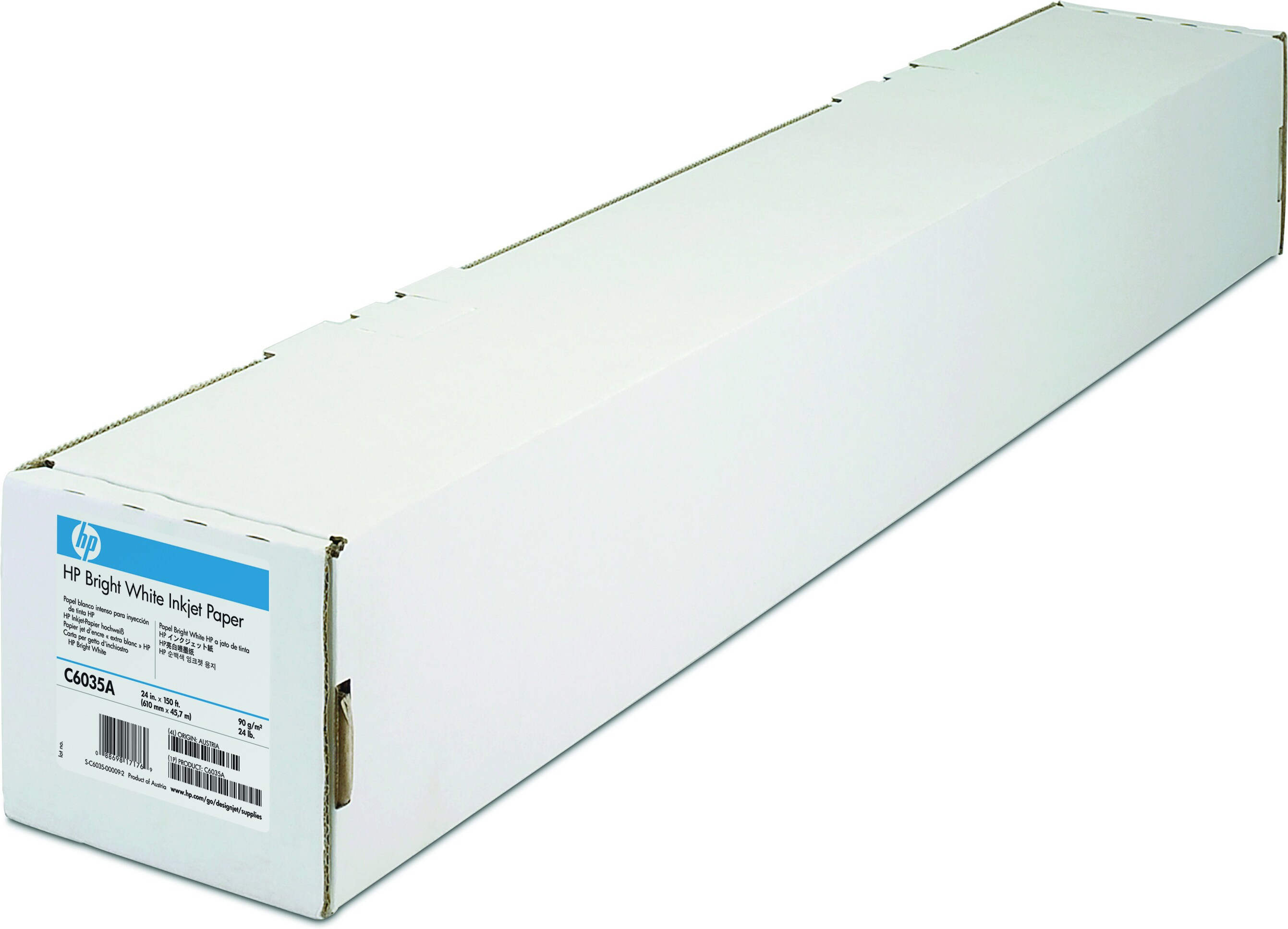 HP Plotterpapier Bright White Inkjet Paper 90 gqm 610,0 mm x 45,0 m