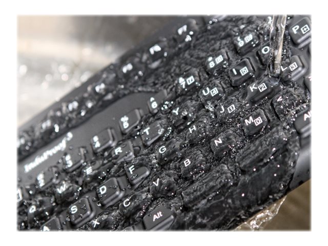 GETT InduProof3 Silikon Tastatur mit Maussteuerung IP68 wasserdicht desinfizierbar schwarz 86 Tasten Layout: DE GETT InduProof3 Silikon Tastatur mit Maussteuerung IP68 wasserdicht desinfizierbar schwarz 86 Tasten Layout: DE