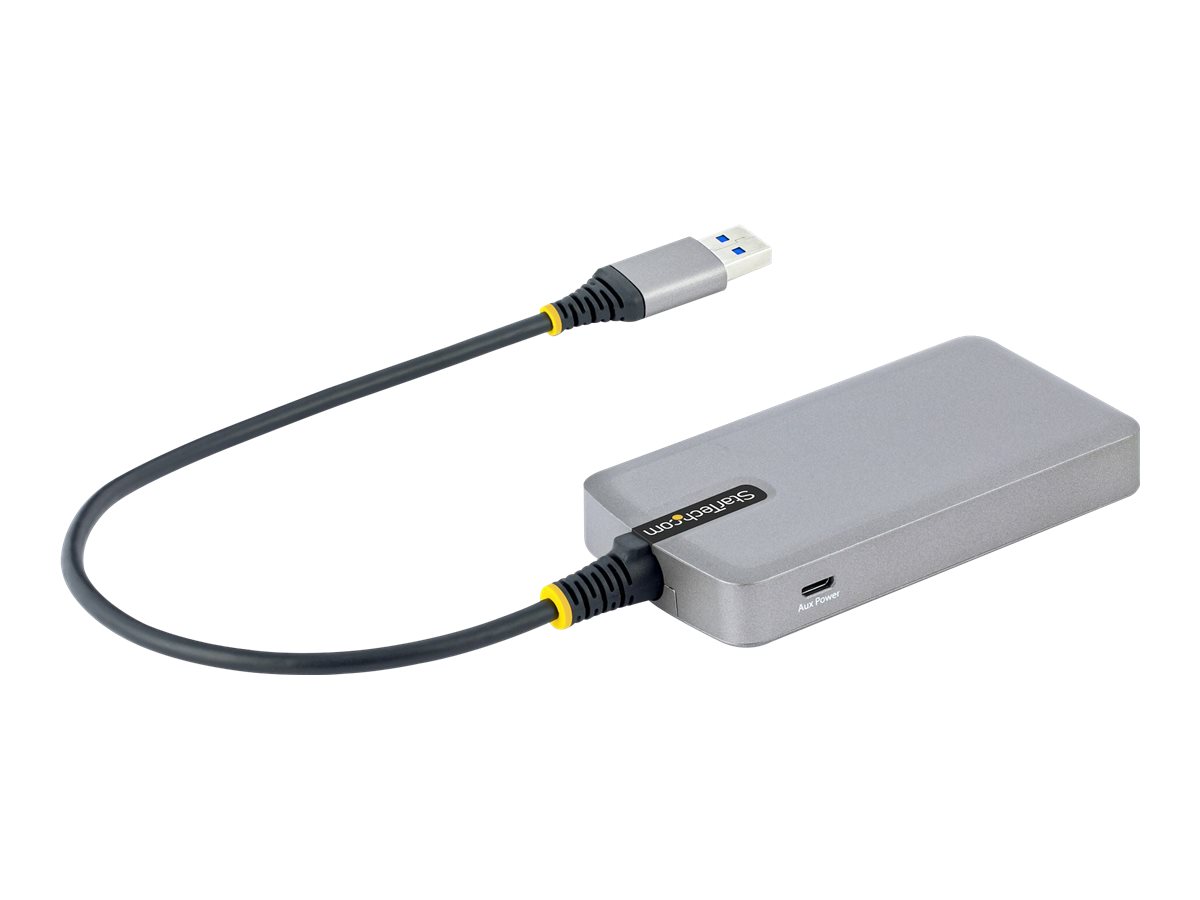 STARTECH.COM 4-Port USB Hub USB 3.0 5Gbps Bus Powered USB-A to 4xA w/ Optional Auxiliary Power Portable Laptop USB Hub 1ft/30cm