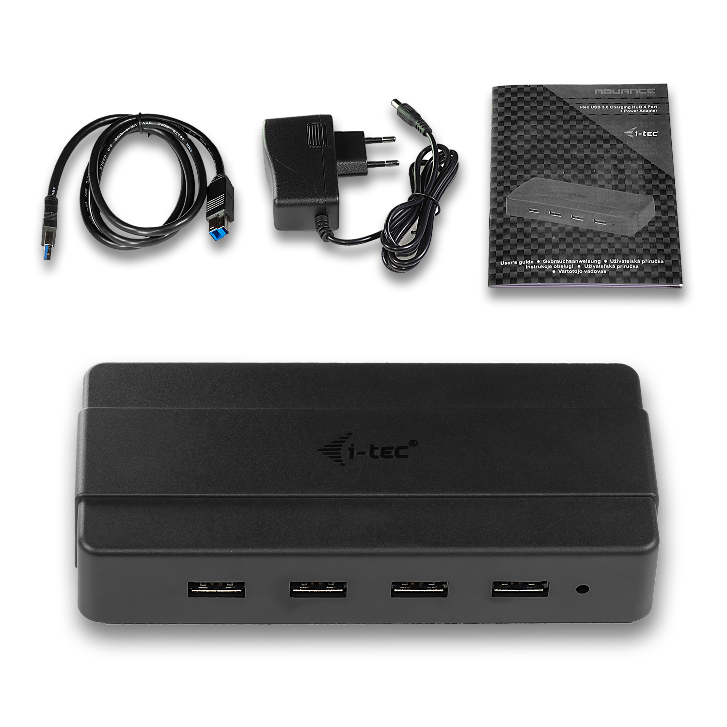 ITEC USB 30 Advance Charging HUB 4 Port mit externem Netzadapter 4x USB Ladeport fuer Tablets Notebooks Ultrabooks PC