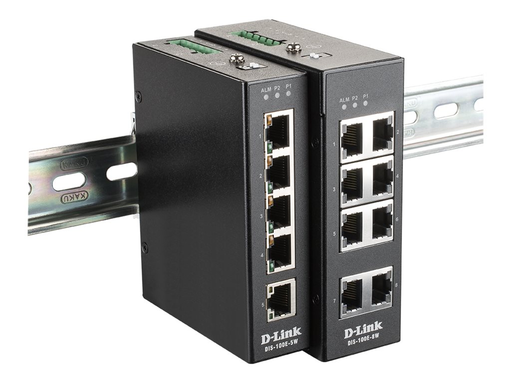 D-LINK DIS-100E-8W 8-Port Unmanaged Layer2 Fast Ethernet Industrie Switch