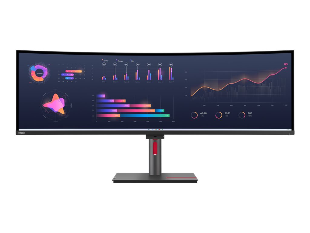 ThinkVision P49w-30 124,46cm 49Zoll IPS 5120x1440 32:9 60Hz 350cd/m2 4ms 2x HDMI DP 4xUSB 3.2 G1 USB-C 3.2 G1 USB-B 3.2 G1 TS