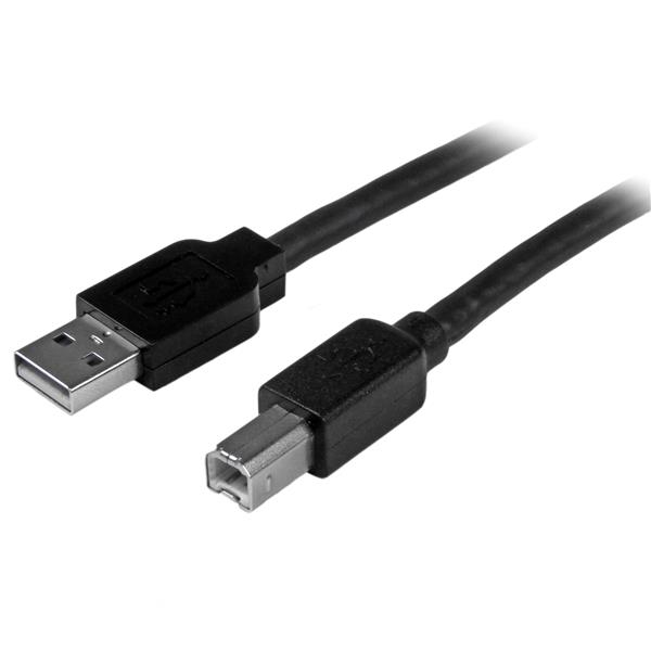 STARTECHCOM 15m aktives USB 20 A auf B Kabel SteckerStecker USB Druckerkabel 1x USB A 1x USB B Schwarz