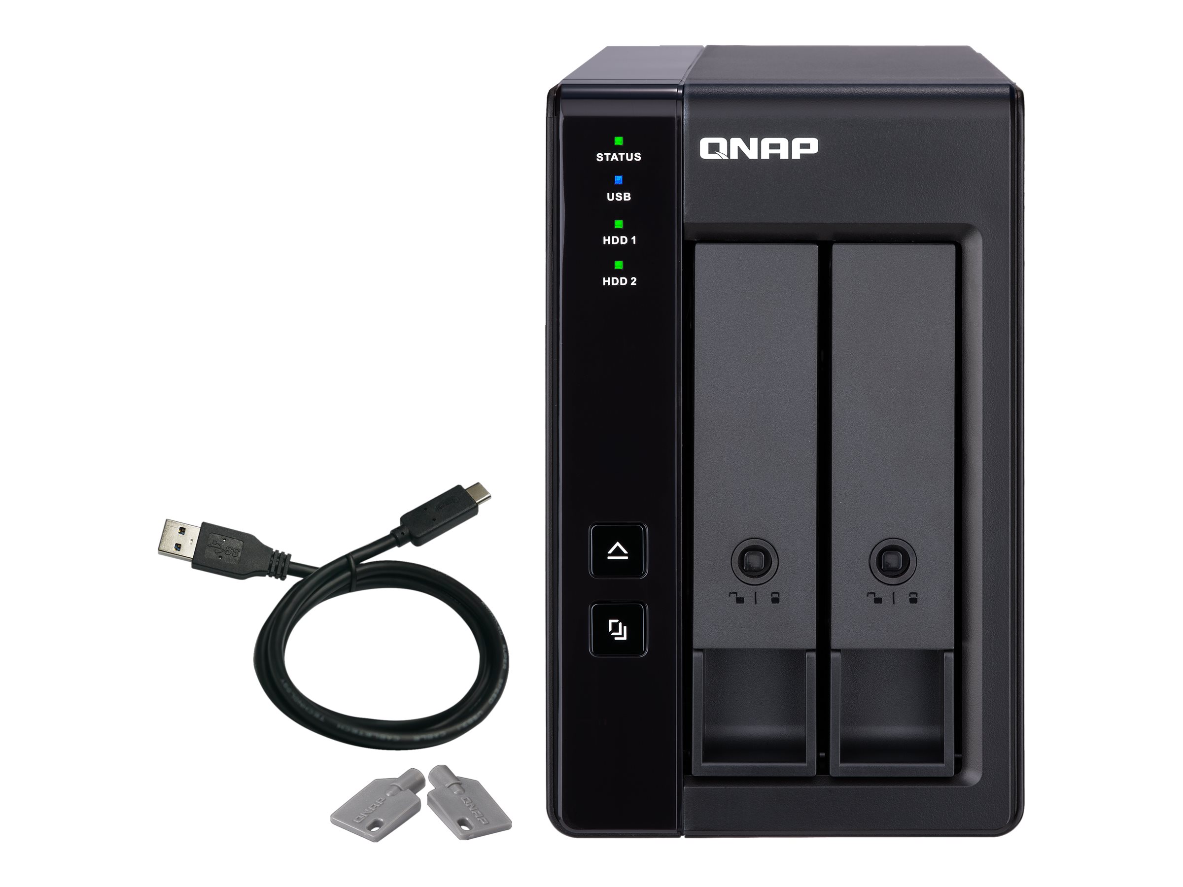 QNAP TR002 2 Bay USB TypeC Direct Attached Storage with Hardware RAID