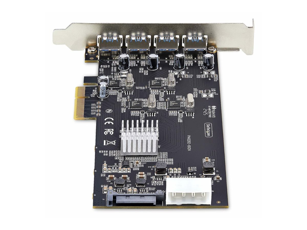 STARTECH.COM 4-Port USB PCIe Karte USB 3.2 5Gbps PCI Express Karte mit 4 unabhaengigen USB-Controllern 4 USB-A Anschlusse