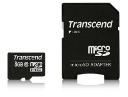 TRANSCEND Premium 8GB microSDHC UHS-I Class10 20MB/s MLC inkl. Adapter