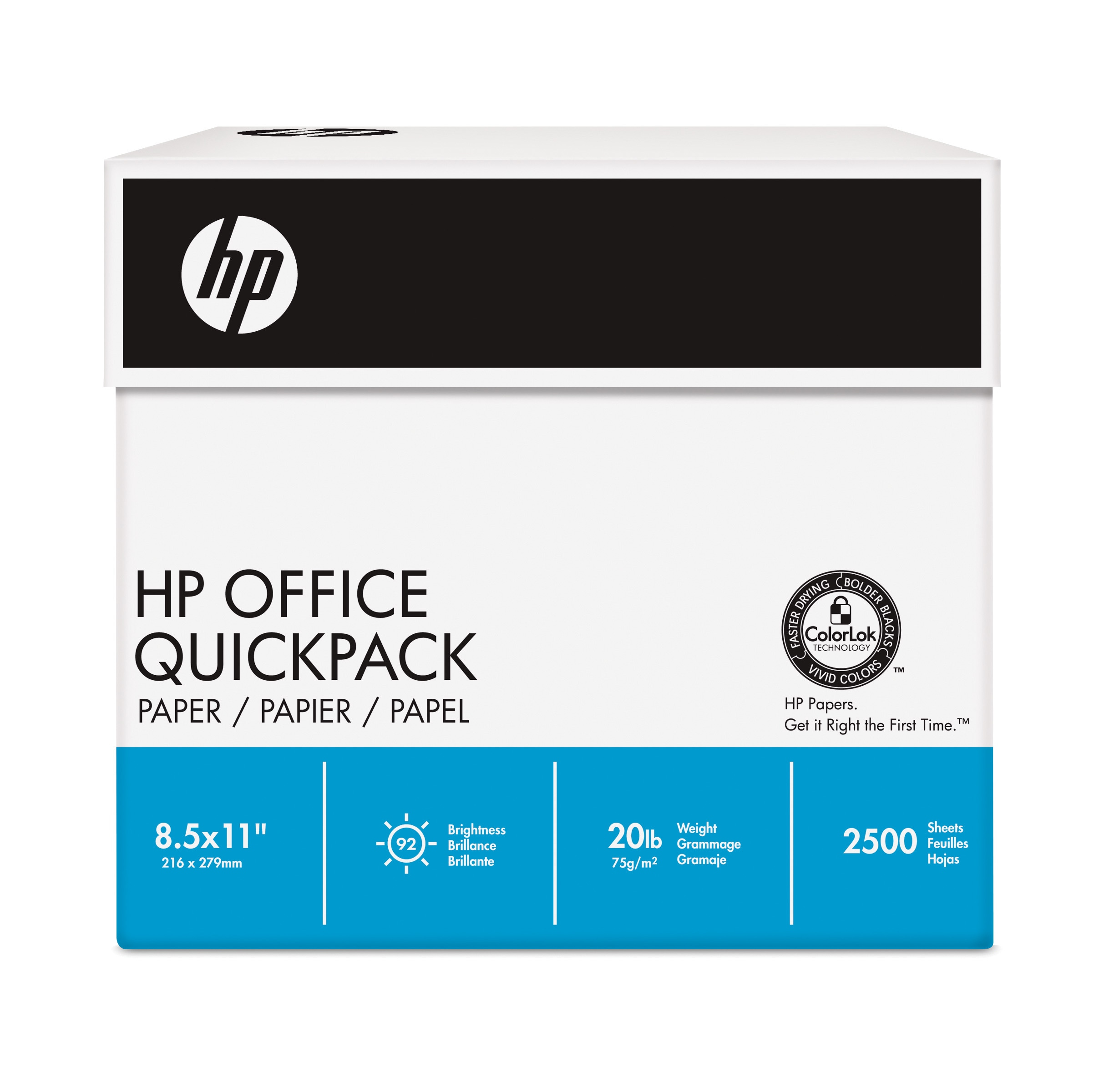 HP Kopierpapier Office DIN A4 80 gqm 2500 Blatt MaxiBox
