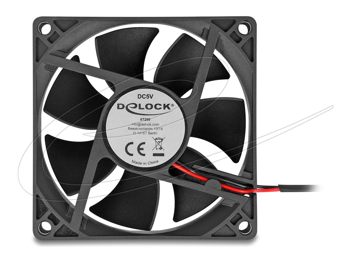 DELOCK Axiallufter 5 V DC 80 x 80 x 25mm schwarz