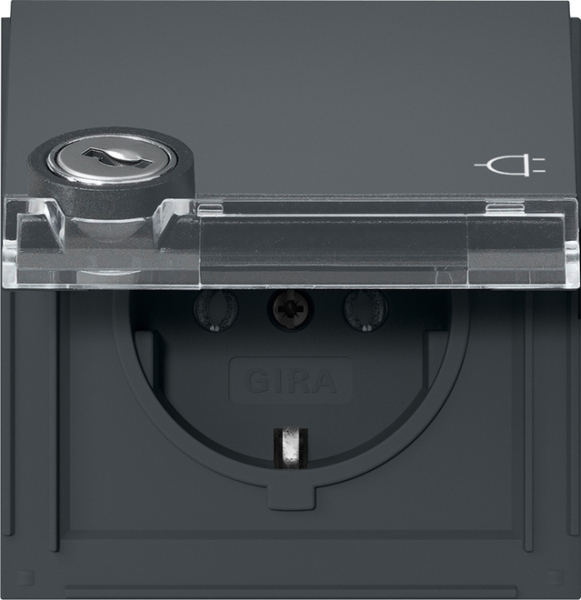 Gira Steckdose SCHUKO 446767 KD Schloss sortBSF TX44 anthra