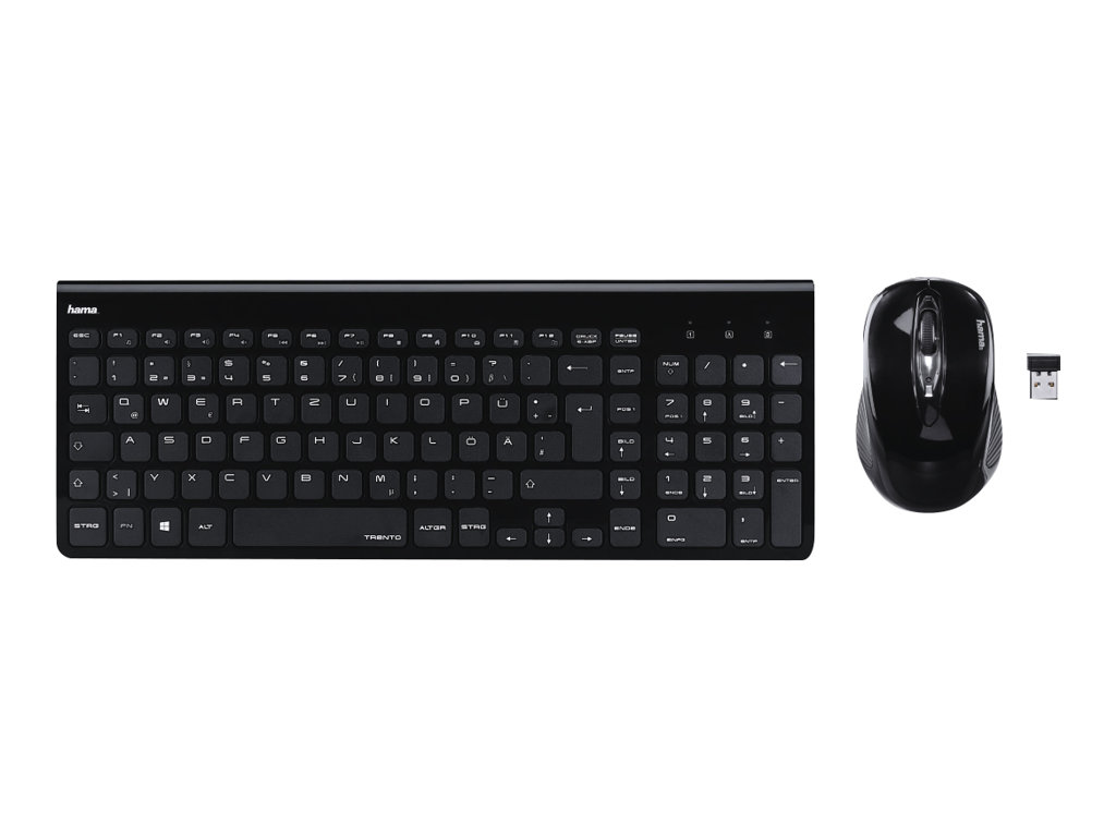 hama Trento Tastatur-Maus-Set kabellos schwarz