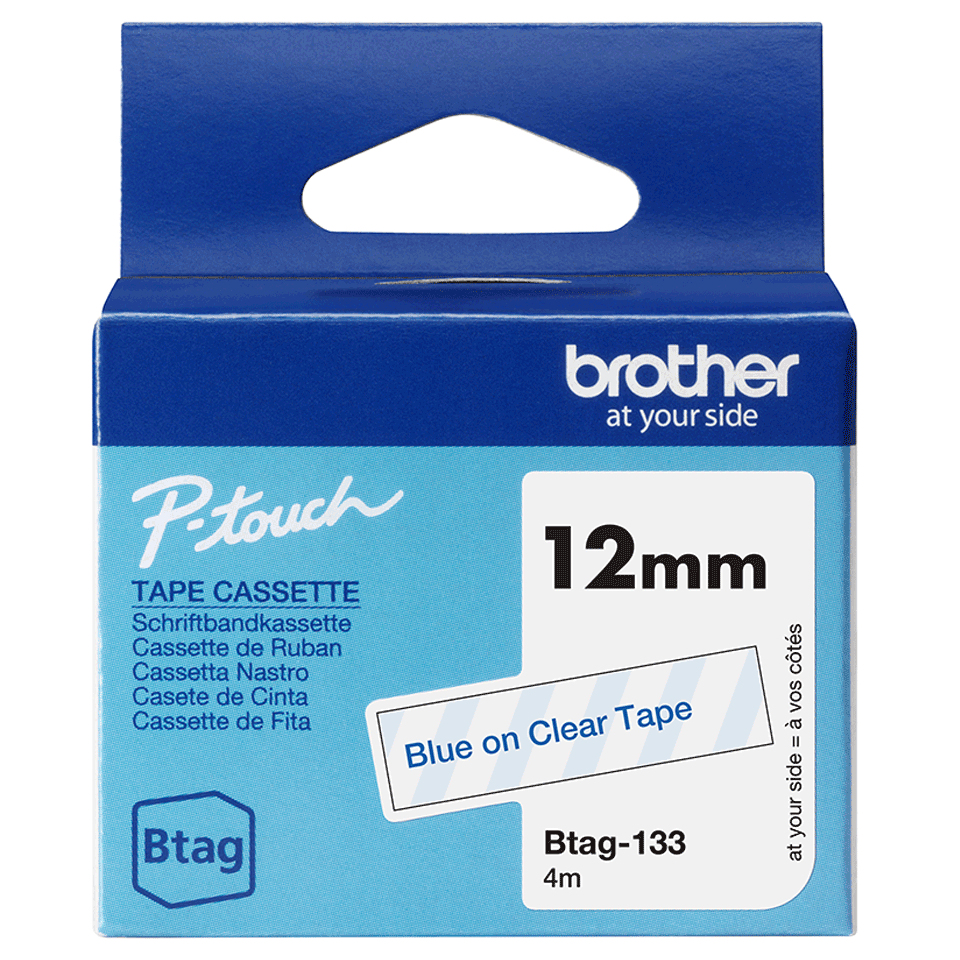 Brother BTAG-133 Blau auf durchsichtig