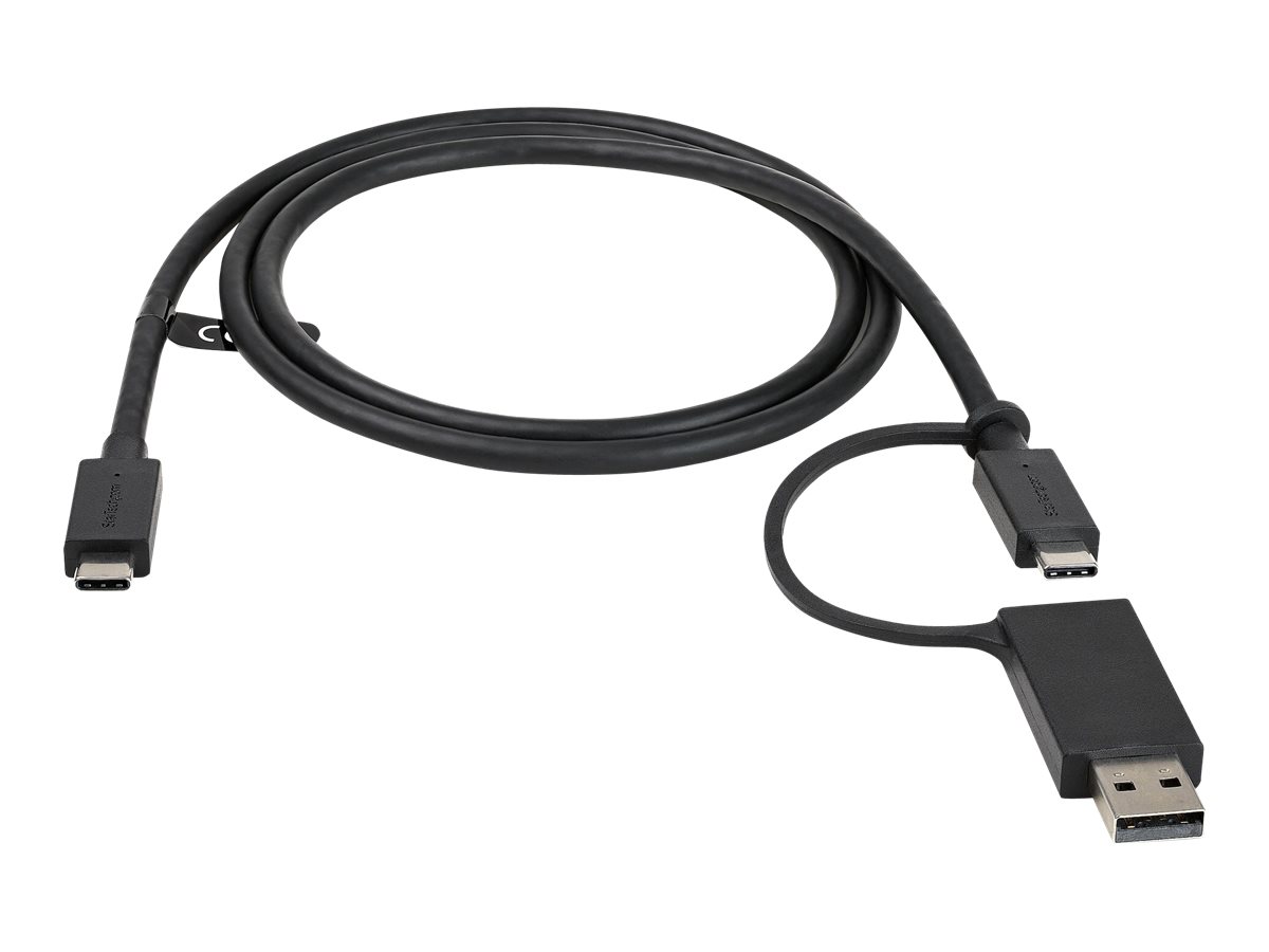 STARTECH.COM 3ft/1m USB-C Cable with USB-A Adapter - 2-in-1 USB C Cable 10Gbps/PD3.0 with USB-A 5Gbps Dongle for Hybrid Dock