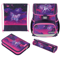 herlitz Schulranzen-Set Loop Plus Magic Unicorn Kunstfaser lila