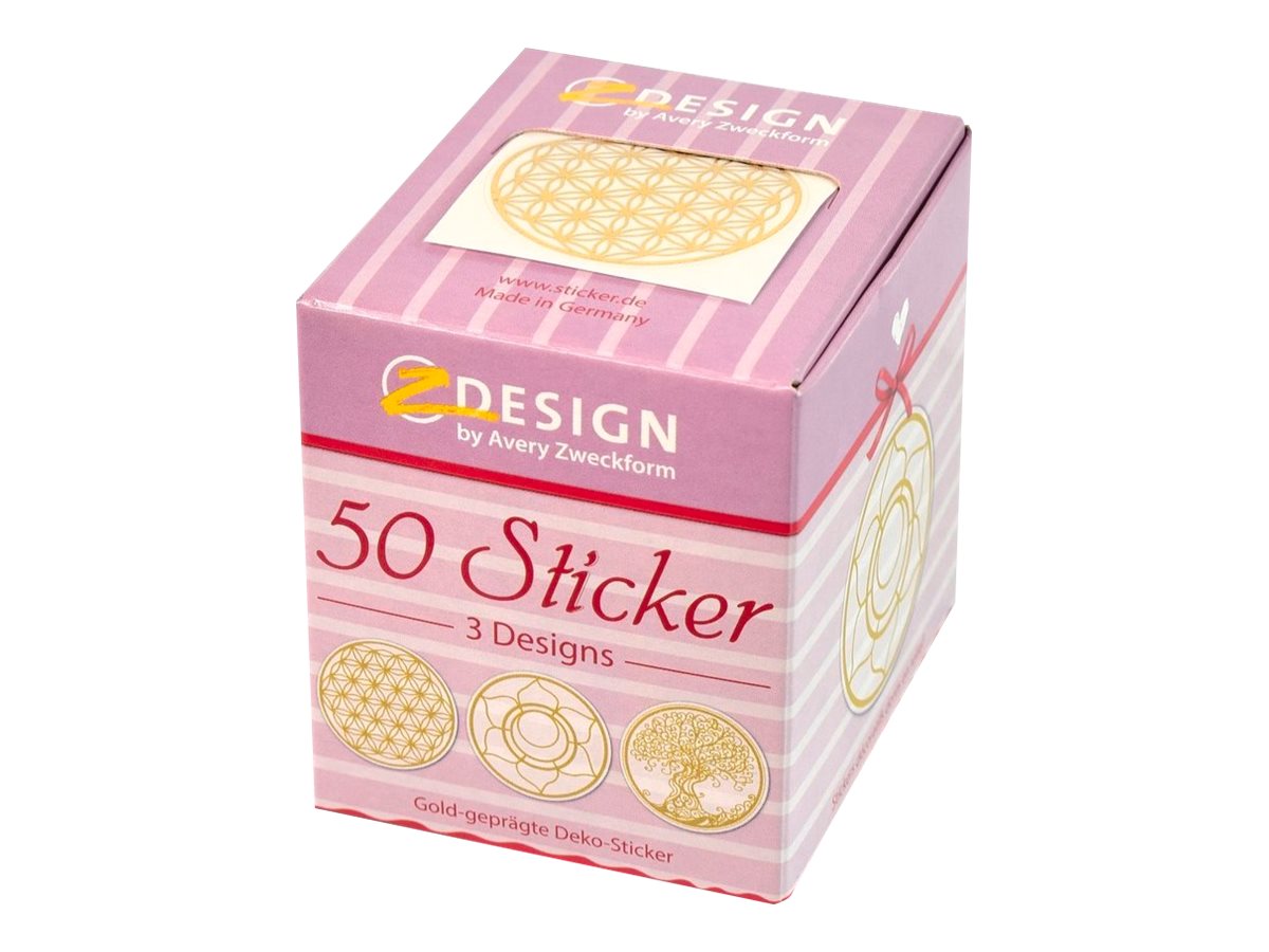 AVERY Zweckform Aufkleber 56817 Lebensblume, gold, 50 Etiketten AVERY Zweckform Aufkleber 56817 Lebensblume, gold, 50 Etiketten