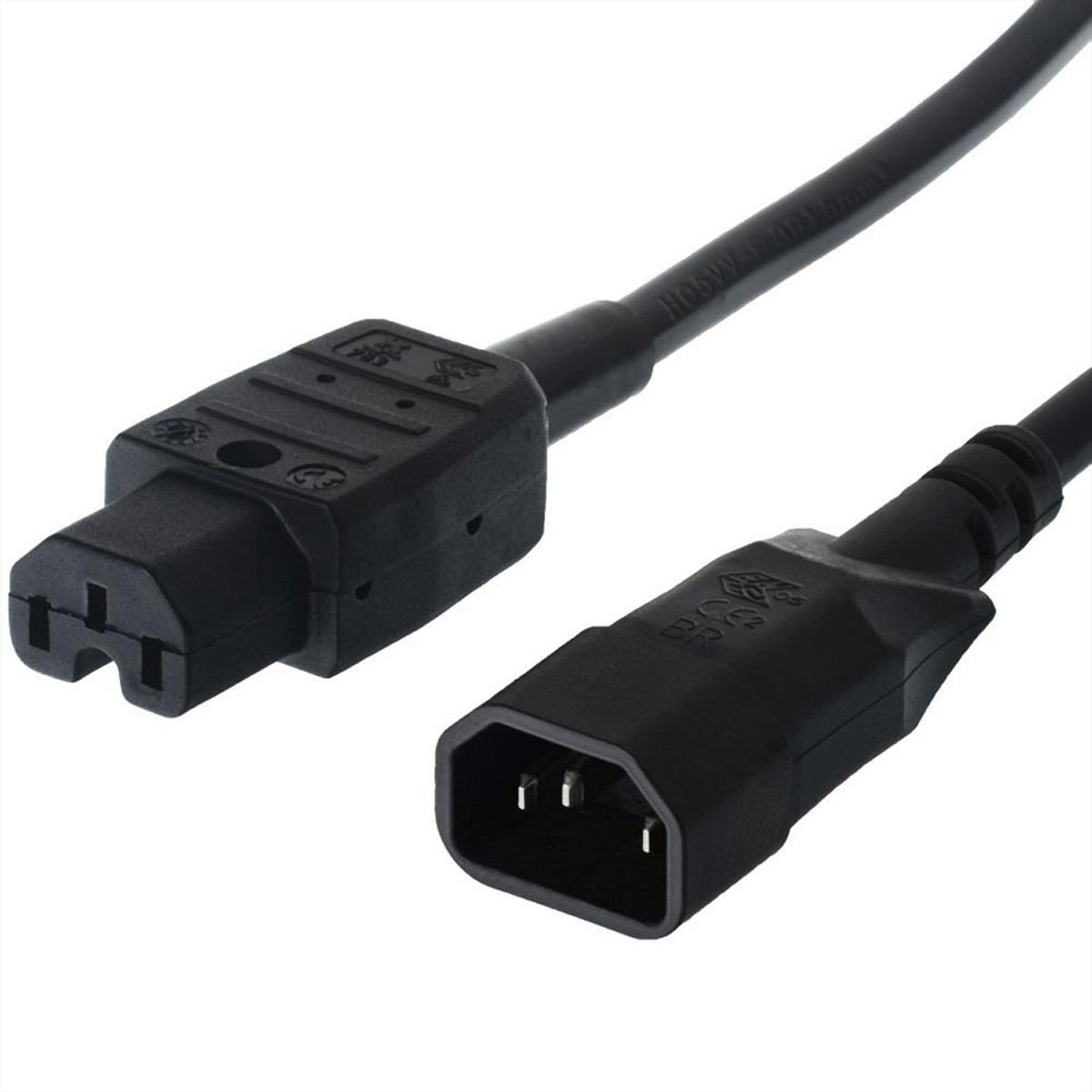 BACHMANN Netzkabel Kaltgerätestecker Stecker IEC320 C14 - Warmgeräte Kupplung IEC320 C15 schwarz 1m BACHMANN Netzkabel Kaltgerätestecker Stecker IEC320 C14 - Warmgeräte Kupplung IEC320 C15 schwarz 1m
