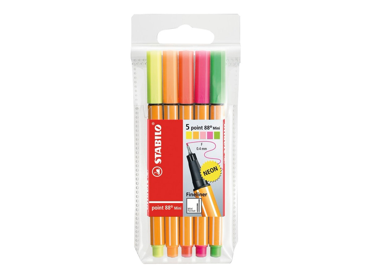 STABILO Point 88 Mini Fineliner farbsortiert 0,4 mm, 5 St. STABILO Point 88 Mini Fineliner farbsortiert 0,4 mm, 5 St.