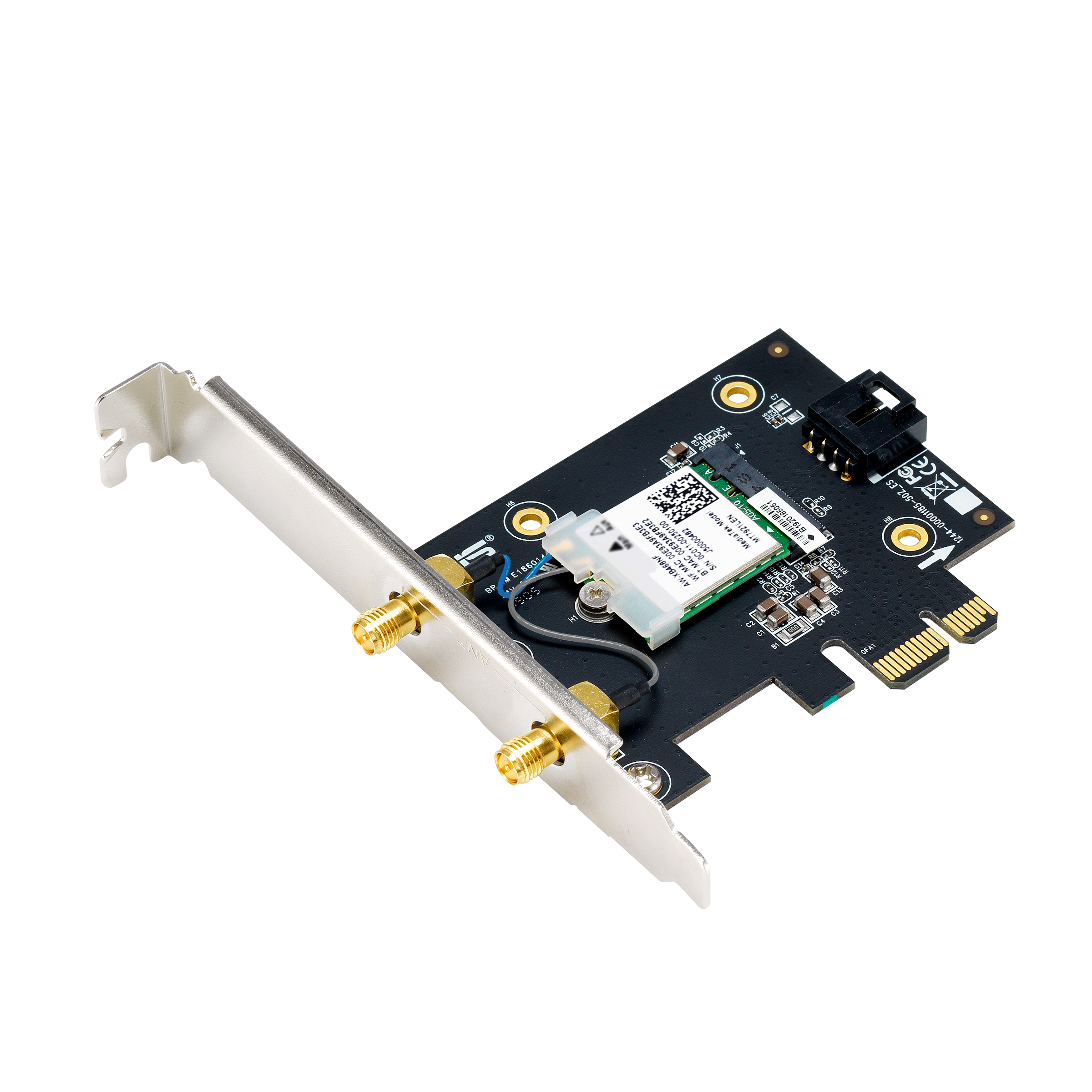 ASUS PCEBE6500 WiFi 7 Bluetooth 54 Adapter BE6500 Triband, PCI Express, 2x Externe Antenne