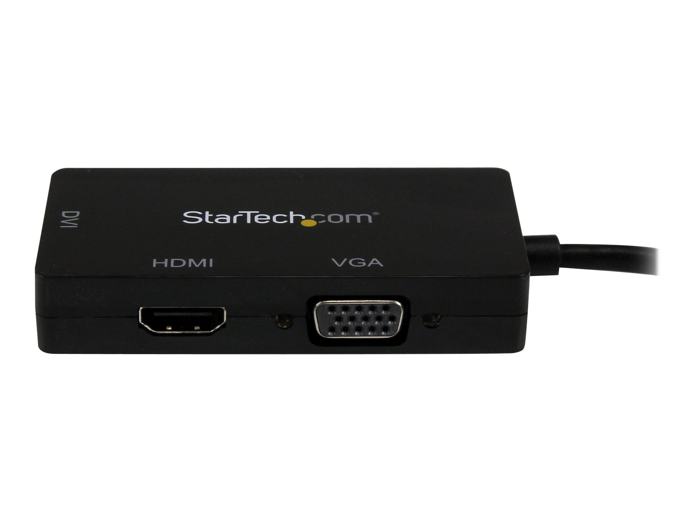 StarTech.com 3 in 1 Mini DisplayPort Adapter - 1080p - Mini DP / Thunderbolt to HDMI / VGA / DVI Splitter for Your Monitor (MDP2VGDVHD) - Videokonverter - Schwarz
