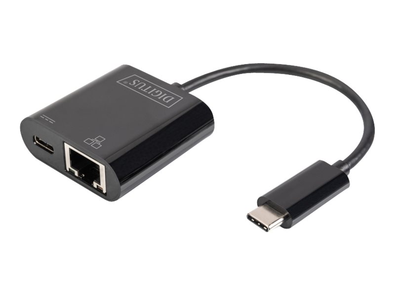 DIGITUS USB Type-C Gigabit Ethernet Adapter mit Power Delivery Unterstuetzung