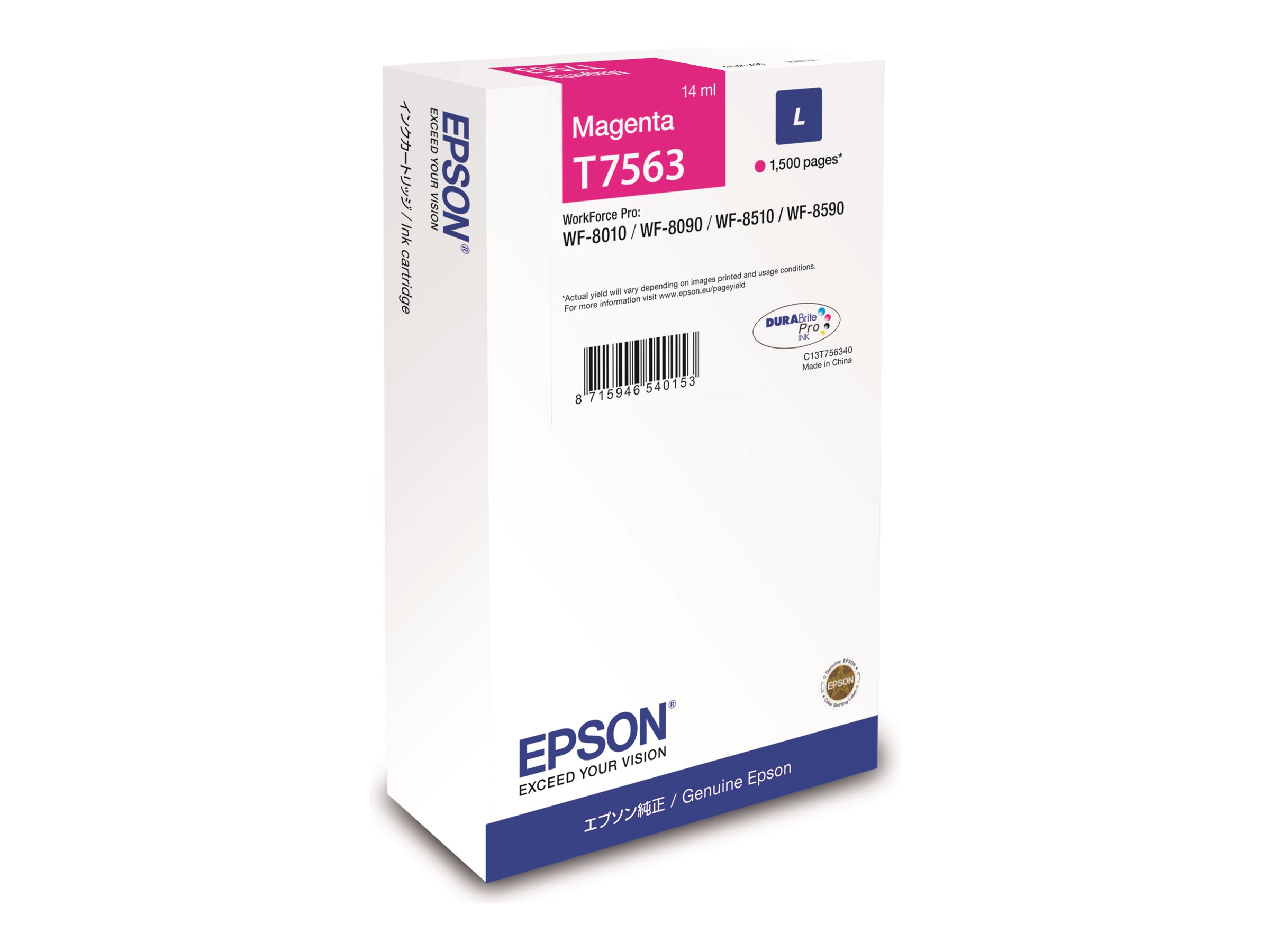 C13T75634N EPSON WF Tinte magenta L 1500 C13T75634N EPSON WF Tinte magenta L 1500