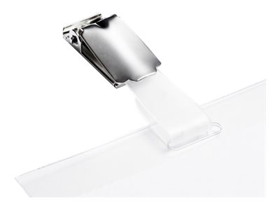 25 DURABLE Namensschilder mit Clip 9,0 x 6,0 cm