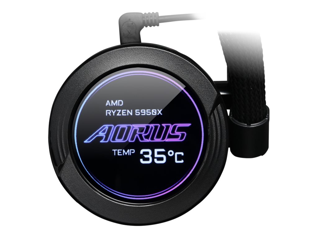 AORUS WATERFORCE X 360 All-in-one Liquid Cooler with Circular LCD Display RGB Fusion 2.0 Triple 120mm ARGB