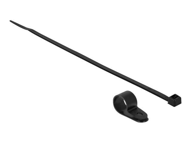 Delock Befestigungsschelle 12,7 mm mit Kabelbinder L 300 x B 4,8 schwarz