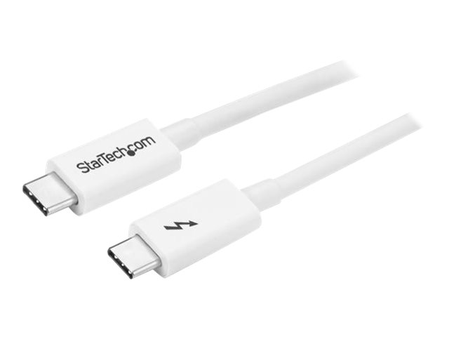 STARTECH.COM Thunderbolt 3 Cable - 20Gbps - 1m - White - Thunderbolt USB and DisplayPort Compatible