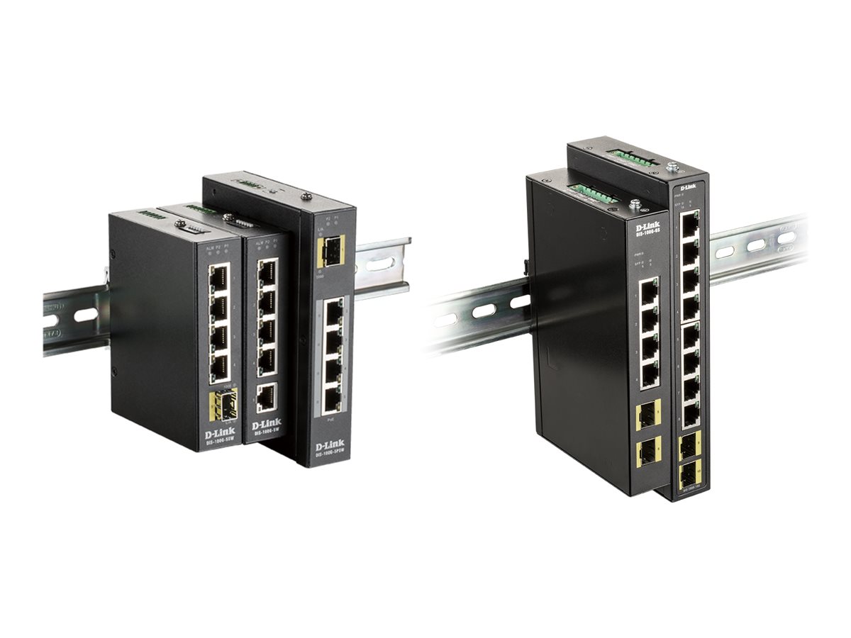 D-LINK DIS-100G-6S Industrial Gigabit unmanaged Switch 4 Ports Gigabit + 2 Ports SFP