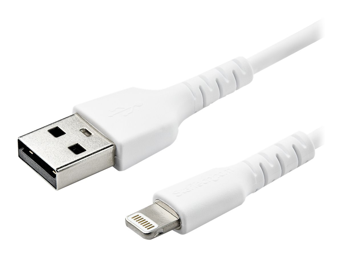 STARTECHCOM USB to Lightning Cable 33 ft 1m MFi Certified Lightning Cable Heavy Duty Lightning Cable White
